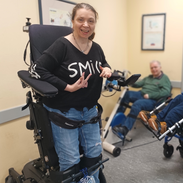 Teilnehmerin bei der Physiotherapie